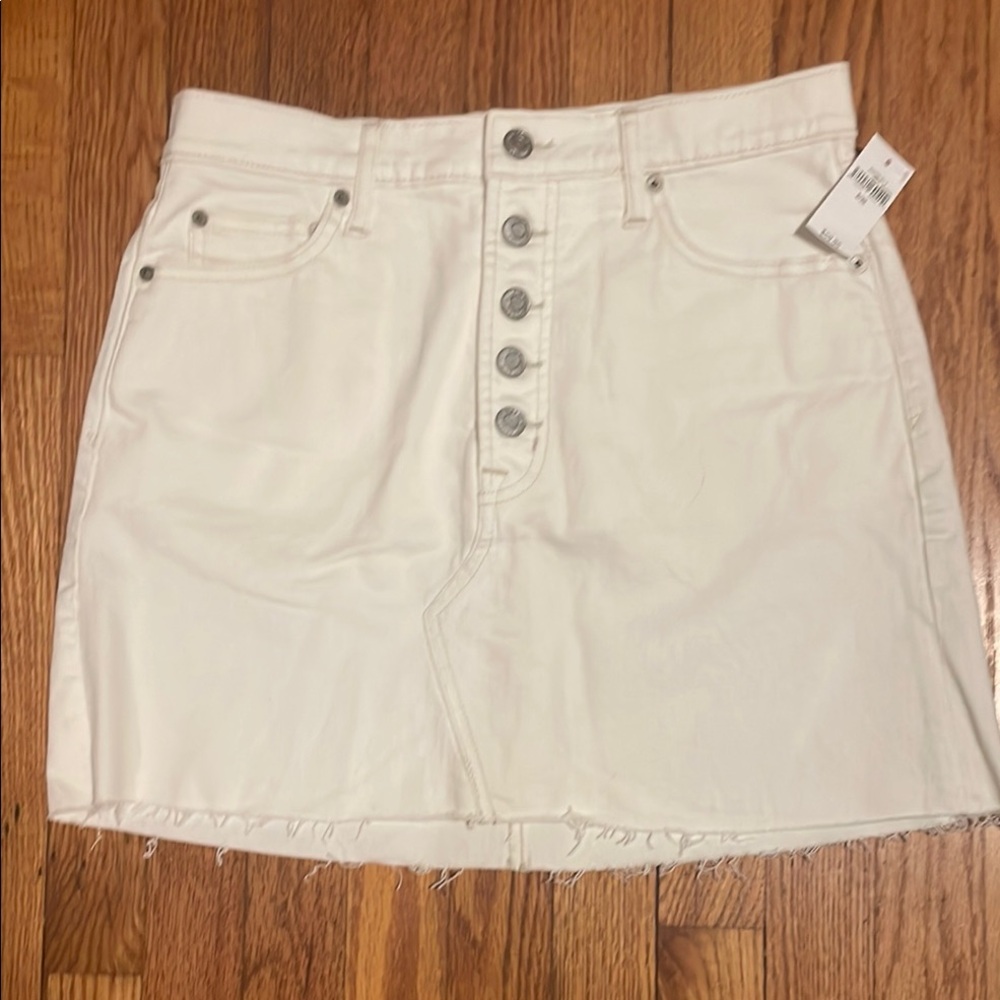 White Denim Skirt